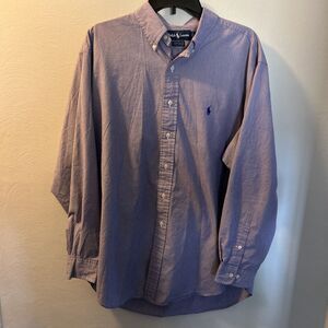 Ralph Lauren Yarmouth Dress Shirt Button Up Long Sleeve Men XL 17 34/35 Purple